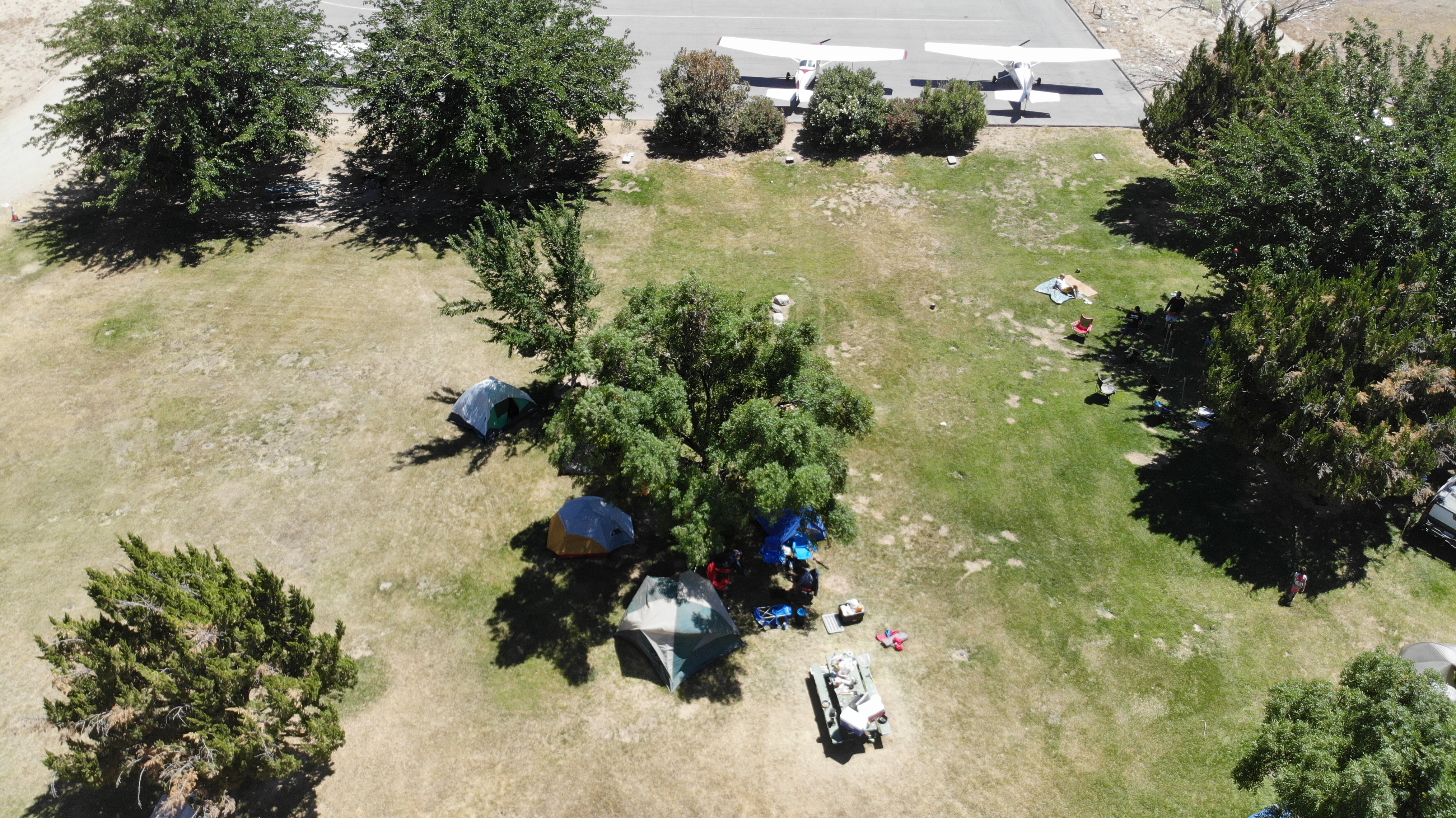 On-airport camping at Kern Valley Airport